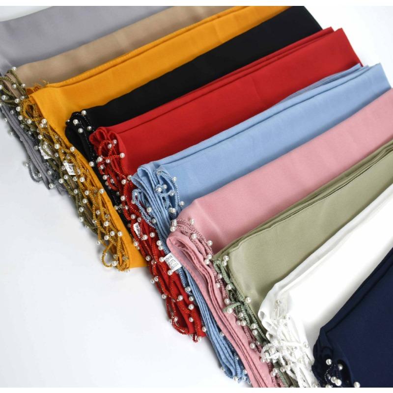 Long Chiffon Wave Edge Beaded Shawl For African Women