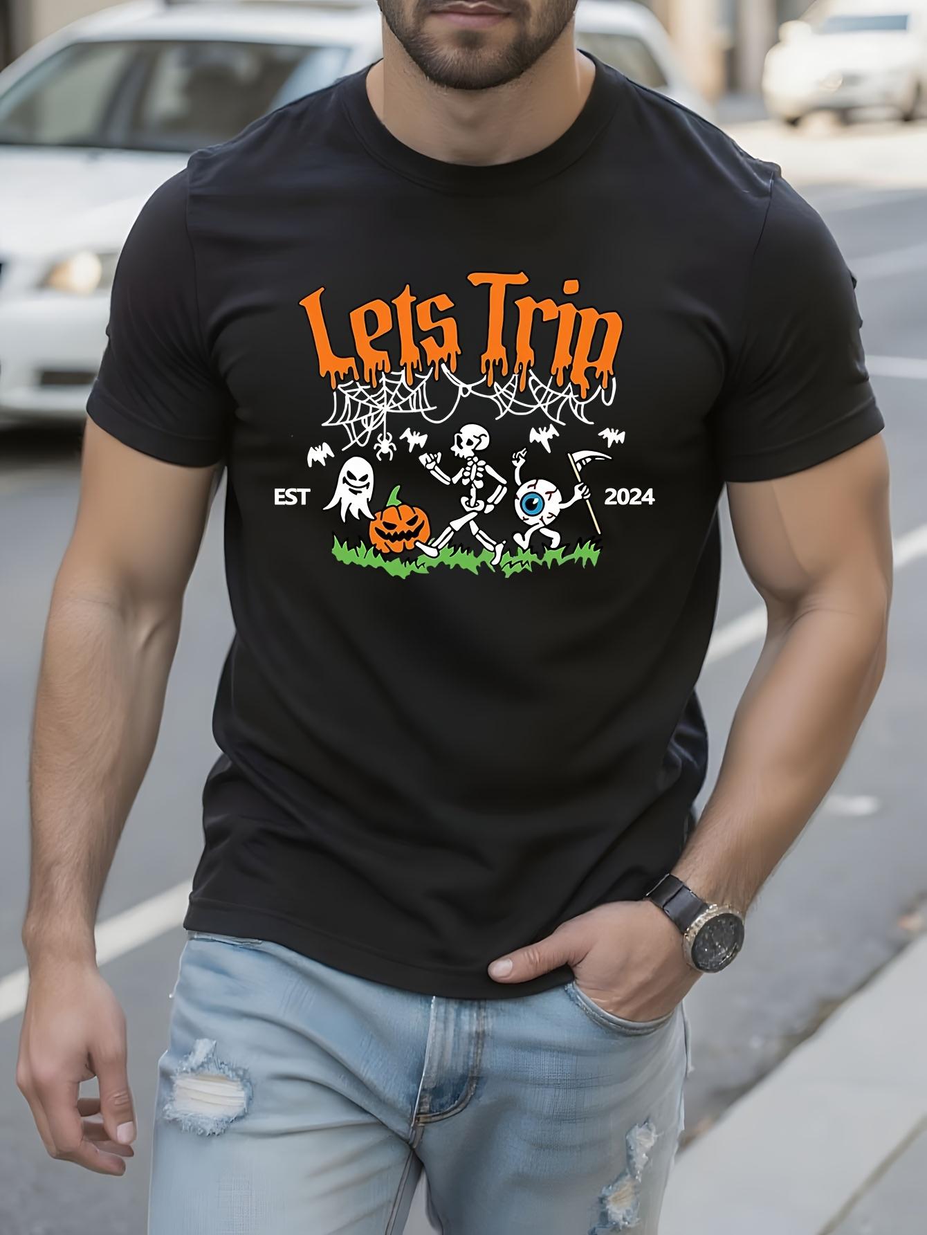 Halloween Graphic Tshirt LET S TRIP Spooky Road Trip Desi... XL