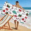 Festive holiday joy radiates Print beach towel, quick drying, suitable for travel, outdoor sports, jogging, the beach and swimming, gift