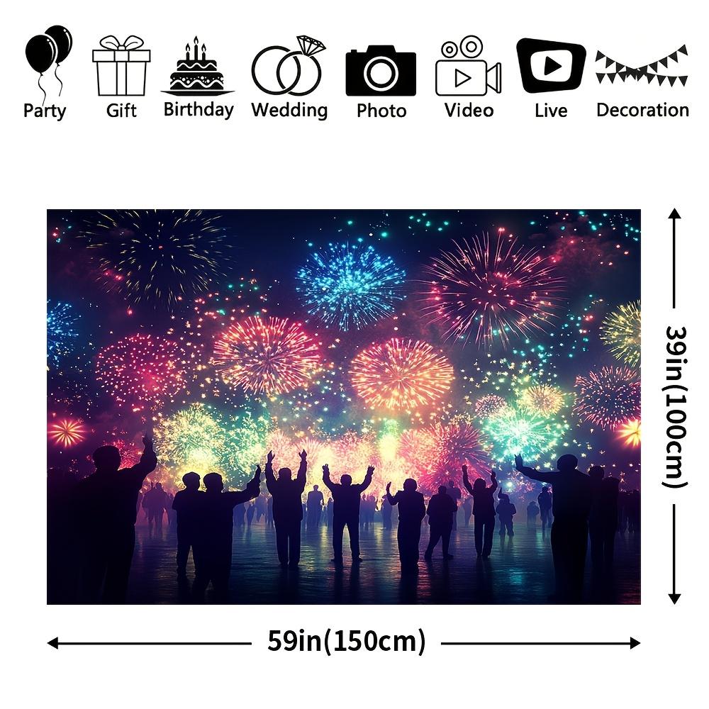 1Pcs Fireworks Celebration Pattern Decoration Background Backdrop For Photo Studio Photo Booth Party