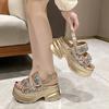 Fashion High Platform Sandals Women New 2024 Summer Breathable 8CM High Heels Ladies Leather Sneakers Chunky Slippers Sandalias Mujer