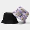 European and American new creative oil painting style double-sided bucket hat female tide travel shopping sun hat male leisure basin hat
