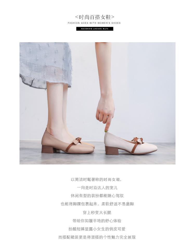 6125-1 Huidong County Daling Shoes Female Thick Heel Fairy Wind Middle Heel Spring Shoes Mary Jane Women's Shoes Single Shoes