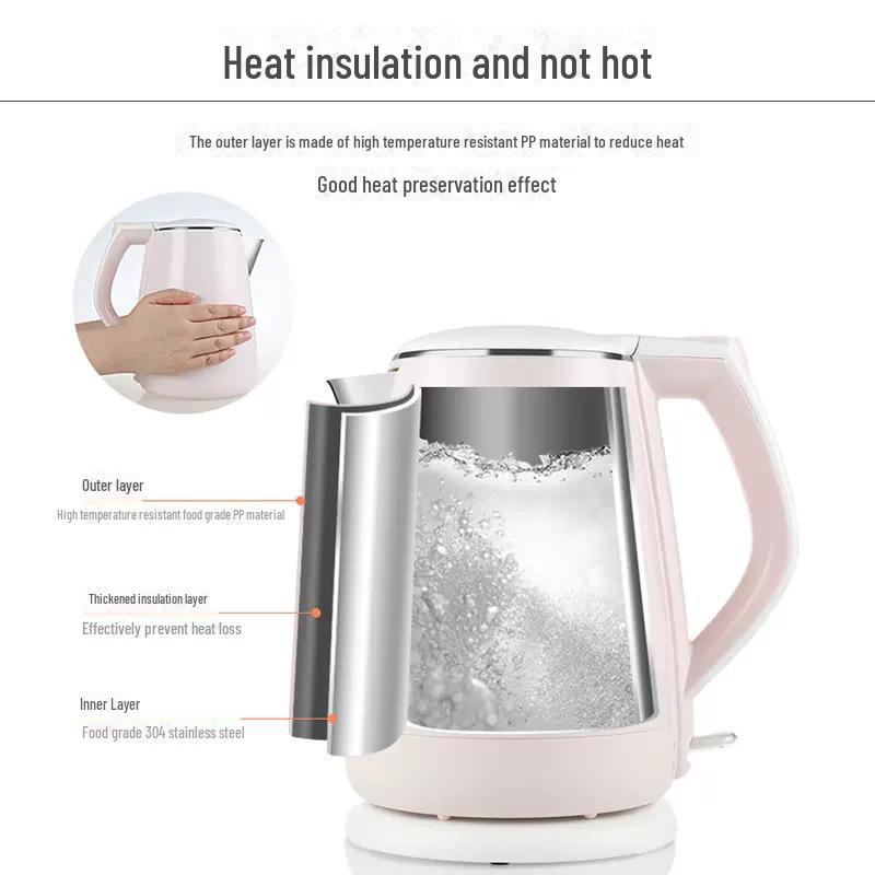 Joyoung K15-F626 Electric Kettle, 304 Stainless Steel Double-Layer, Anti-Scald.