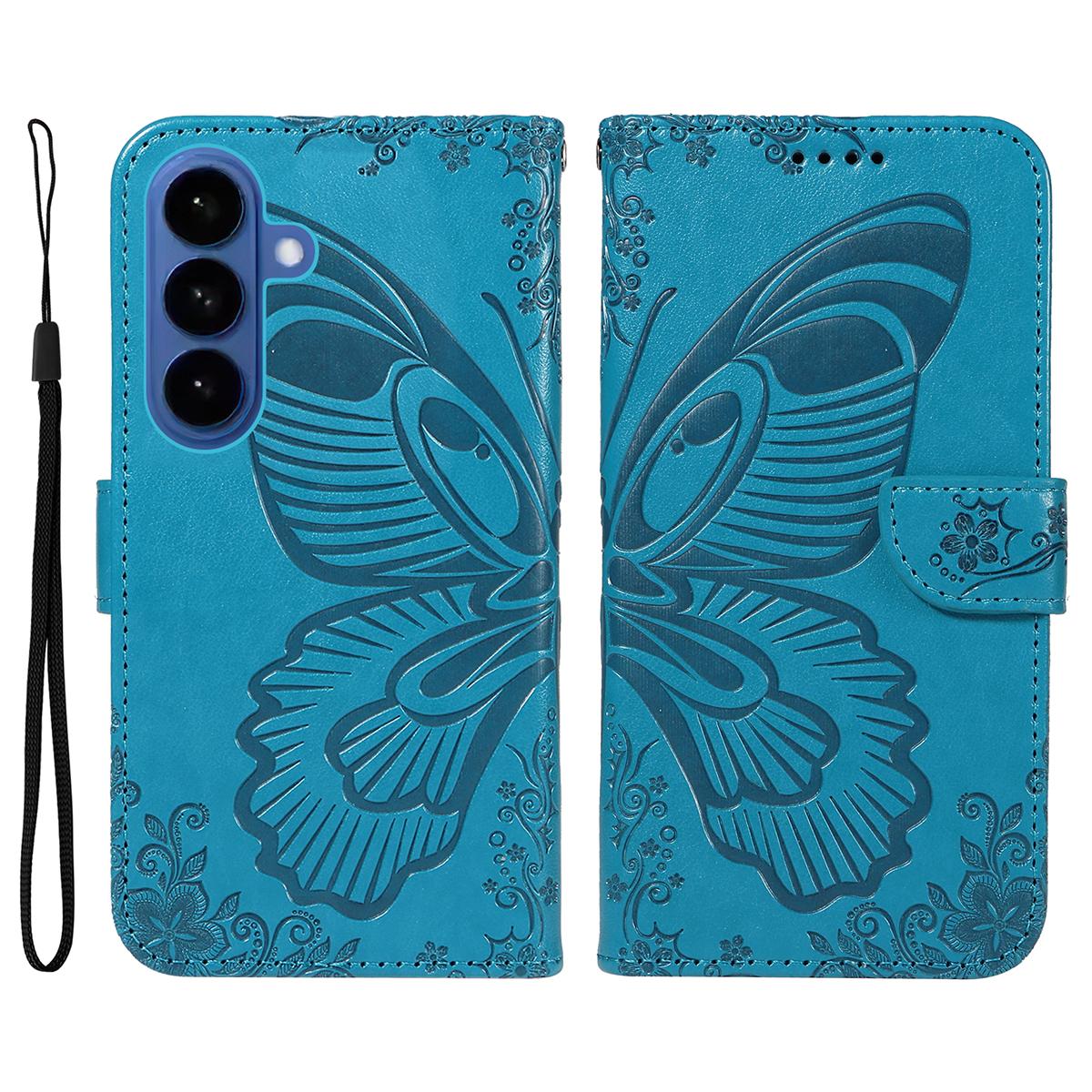 For Samsung Galaxy S26+ Case Butterfly Pattern PU Leather Folio Flip Phone Cover