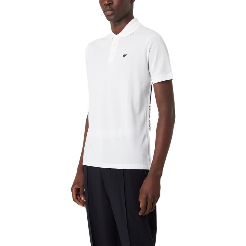 Emporio Armani FW22 Logo Casual Short Sleeve Polo Shirt Men tops White 6L1FD2-1JTKZ1-0100