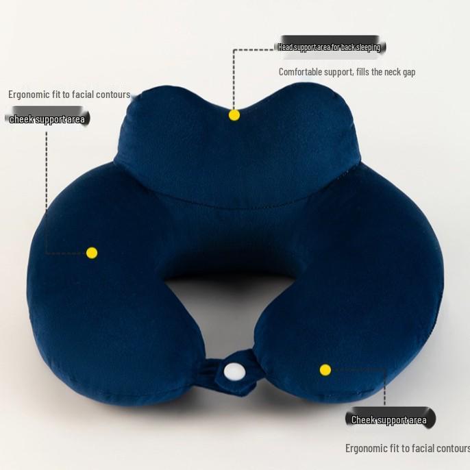 U-Shaped Neck Support Pillow with Custom Logo for Travel, Car, Airplane, & Office Naps