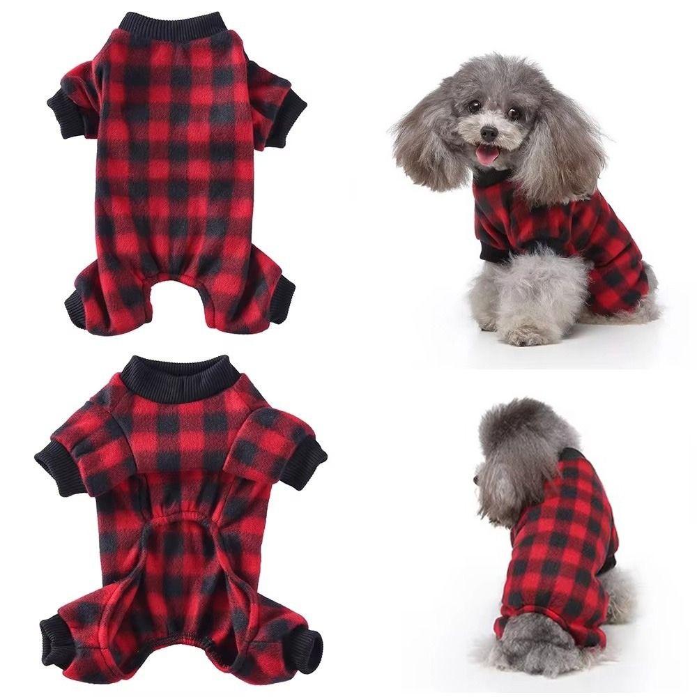 Warm Small Dog Jumpsuits Fleece Dog Overalls Pajamas Cute Winter Dog Pajamas