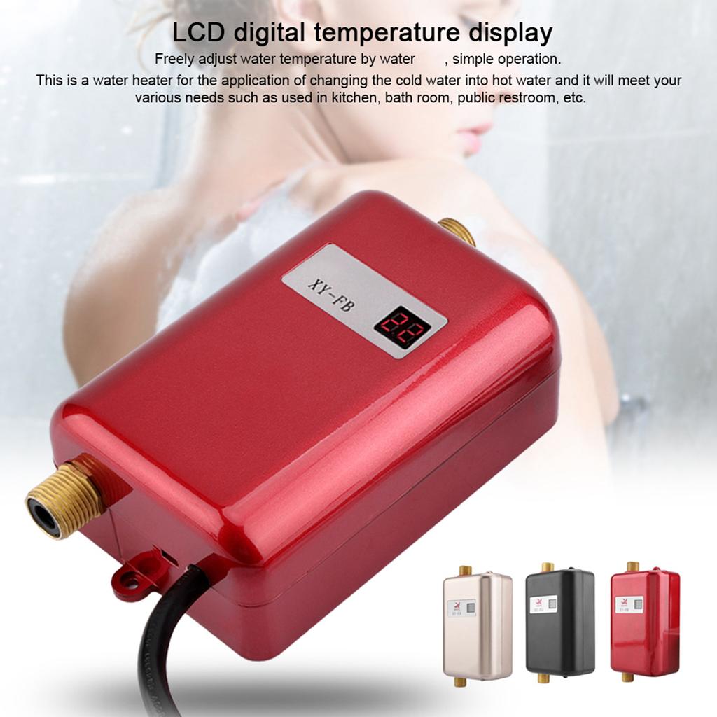 3000W Mini Electric Tankless Hot Water Heater Kitchen Washing Electric Water Heater Hot Water Heater Water Heater Water Heating