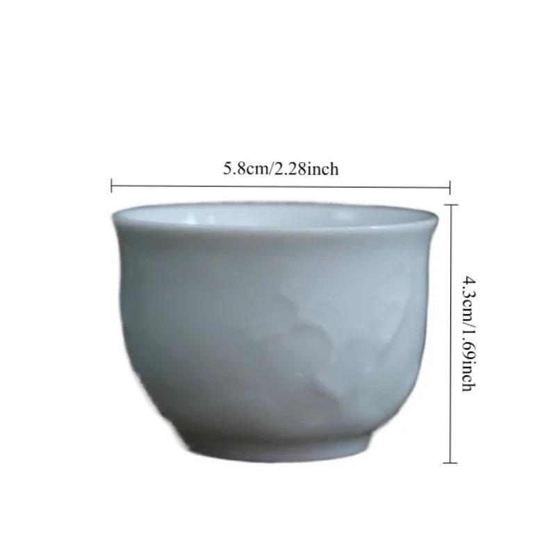 Exquisite Handmade Shadow Celadon Glaze Porcelain Teacup (Master's Cup) - 60 ml Named Cup with Crackled Glaze Kung Fu Tea Set