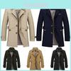 Men's Winter Mid-long Jacket Stylish Casual Overcoat With Lapel Collar And Epaulet Design