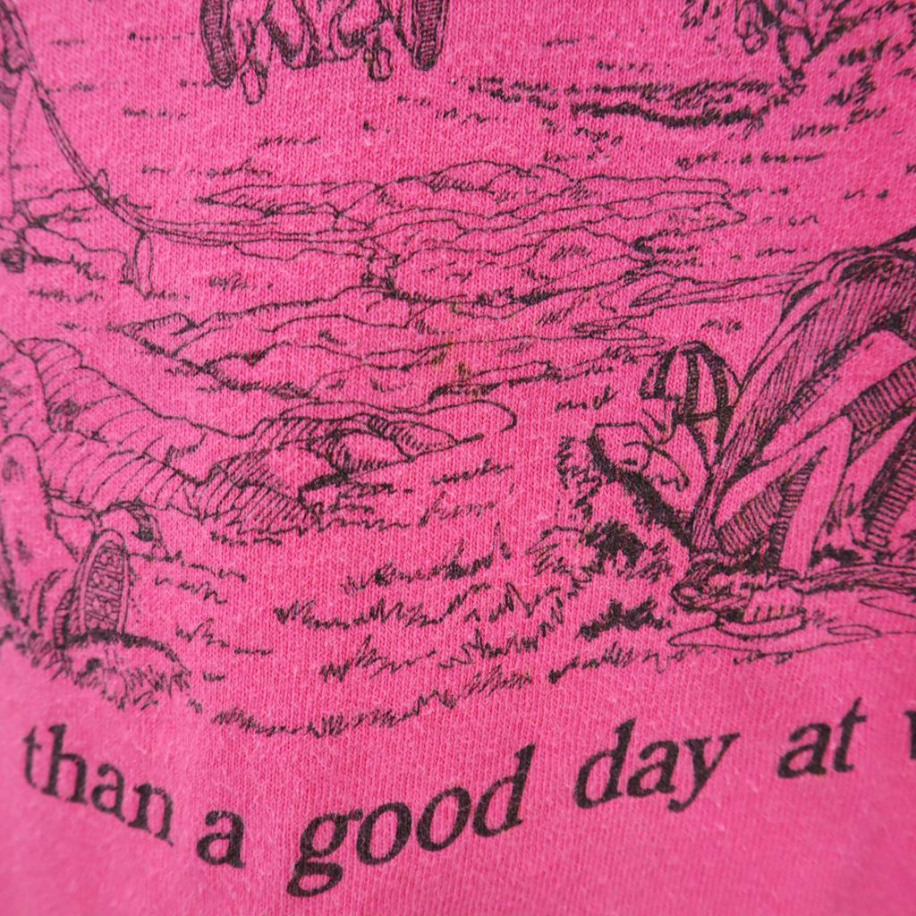 FRUIT OF THE LOOM 90s Old USA Made Short Sleeve Single Stitch Message T-shirt Men's Used