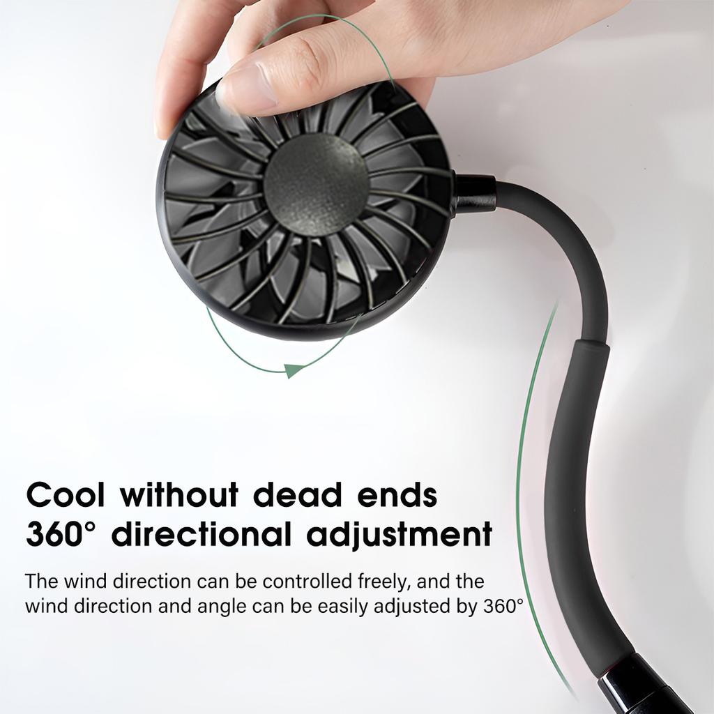 Neck Fan Rechargeable 1200mAh 3 Speeds Hands Free Wearable Fan Portable Personal Cooling Fan for Travel Outdoor Hot Sale