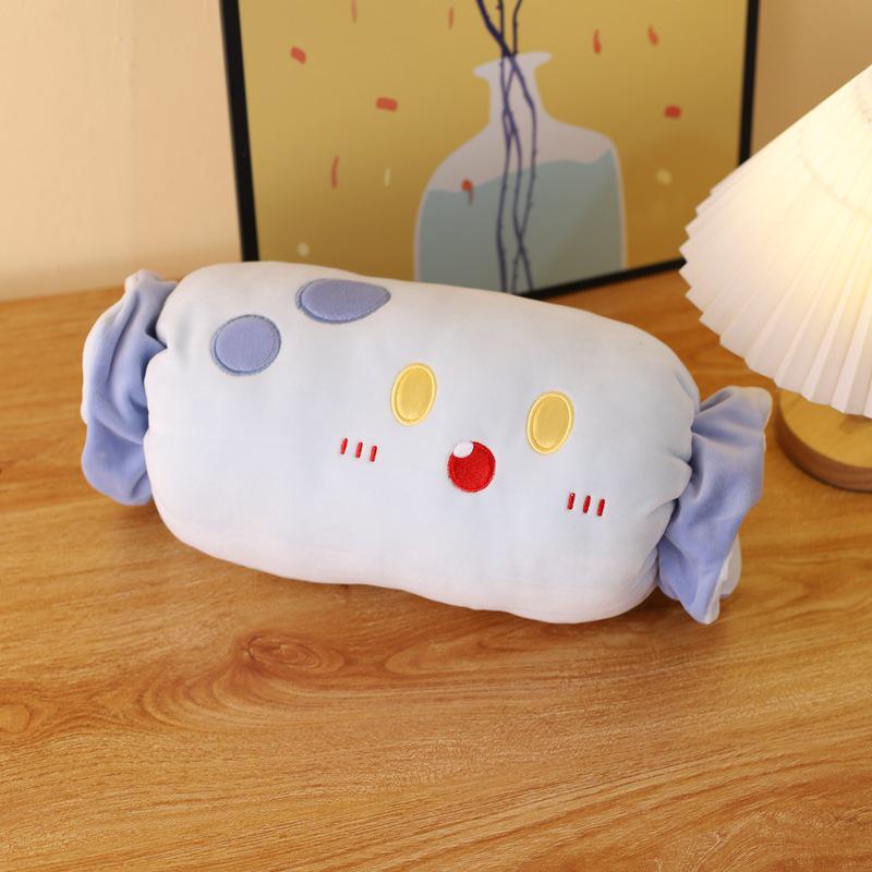 

Cute Candy U-Shaped Plush Hand Warmer and Nap Pillow – Cylindrical Sofa Backrest for Girls