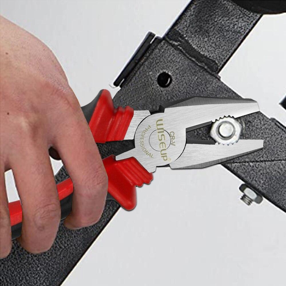 WISEUP Multifunctional Combination Pliers Diagonal Plier Universal Needle Nose Pliers Wire Cutters Electrician Repair Hand Tools