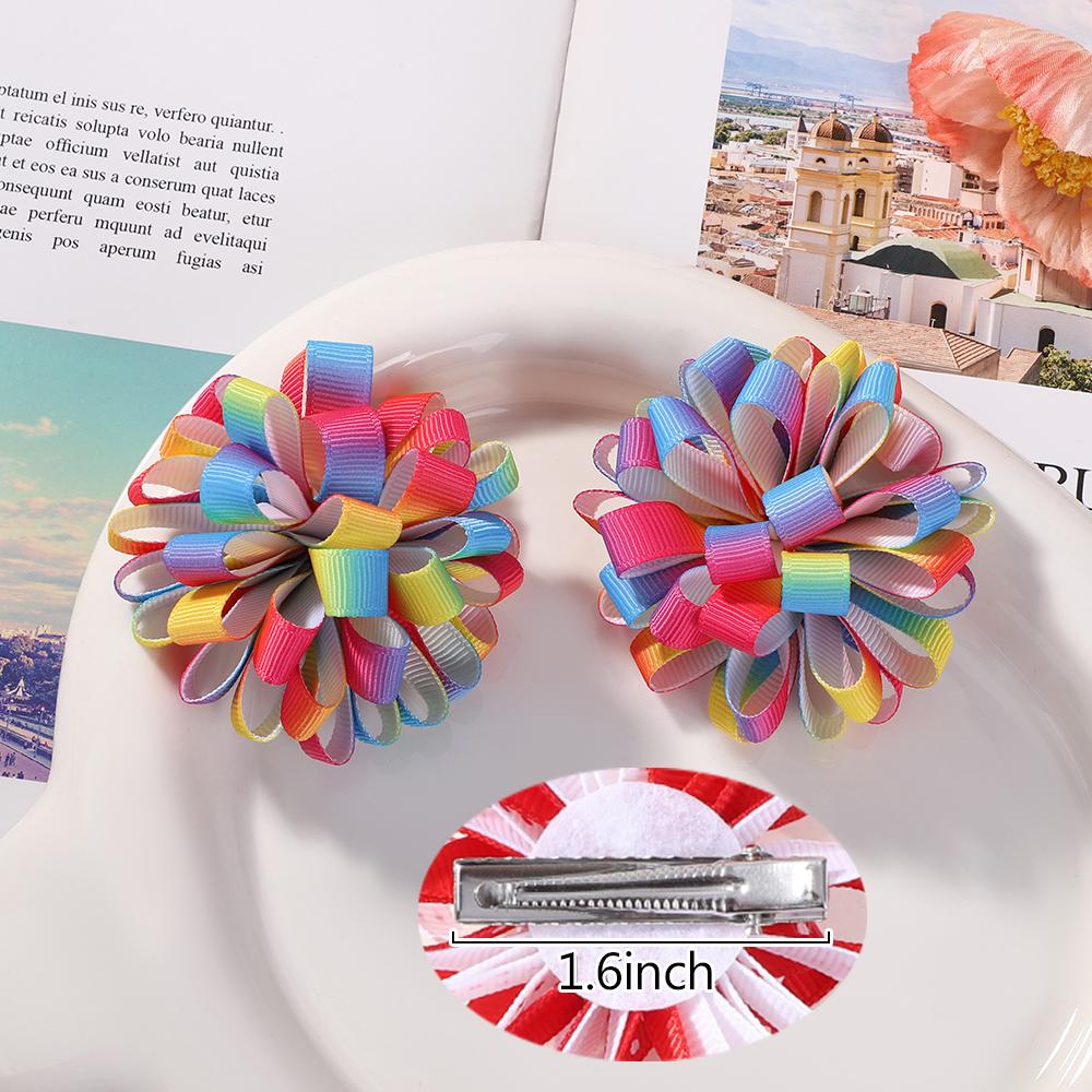 2 Stück/Los Schleifenblume Haarnadeln Doppelfarbige Haarspangen Mädchen Prinzessin Haarreif Haarspangen Handgefertigter Kopfschmuck Haarschmuck