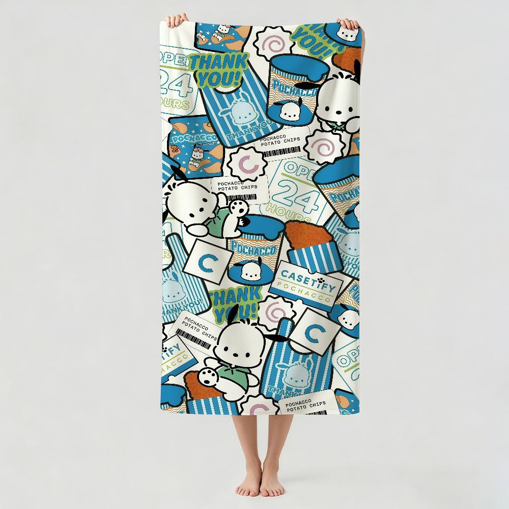 Cartoon cute P-Pochacco Towel Drying Bath Towel Applicable To Light Swimming Camping Yoga Beach Out