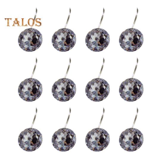 

Набір S-подібних металевих гачків із 12 предметів. Міцні стійкі до іржі багатофункціональні декоративні гачки для душових штор у формі ромба. прозорий