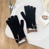 Bow Gloves for Women In Winter Korean Style Versatile Student Cute Five Finger Wool Knitted Couple Men Warm Riding
