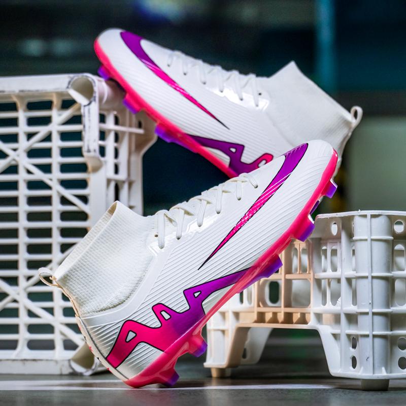 Scarpe da Calcio Alte da Uomo Leggere FG AG Tacchetti Lunghi Scarpe da Calcio per Adulti Leggere Allenamento Atletico Professionale