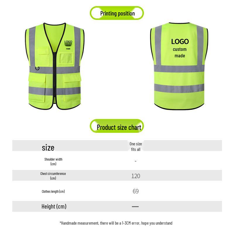 Reflective Vest for Sanitation, Gardening, Traffic, Construction, and Takeaway