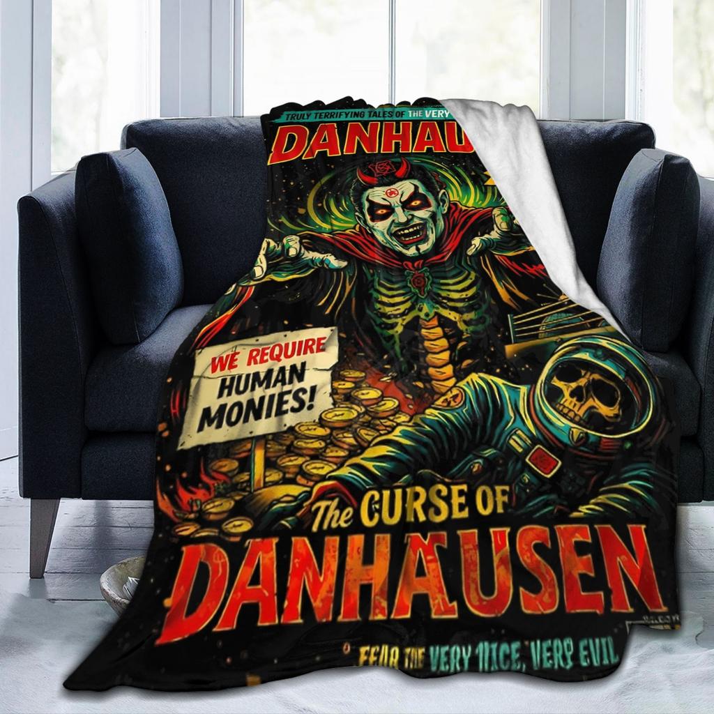 Danhausen Curses Meme Horror Blanket Flannel Printed   Multifunction Lightweight Thin Throw Blankets for Sofa Office Quilt