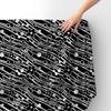 Royal Velvet Fabric Polyester For Sewing - Motif Black-White Drawn Flowers
