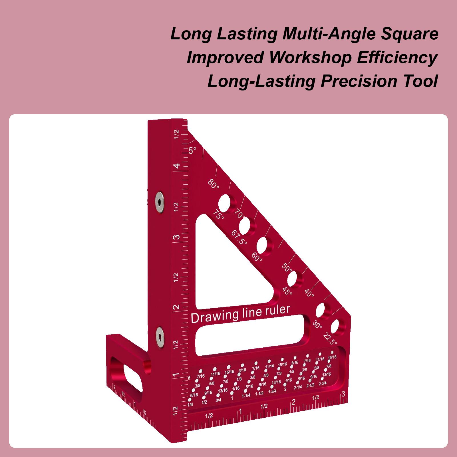

Столярный угольник Прецизионные инструменты для деревообработки Разметочные инструменты Транспортир Линейка 22,5-90 градусов Алюминиевый сплав Инструмент для рисования линий CHINA