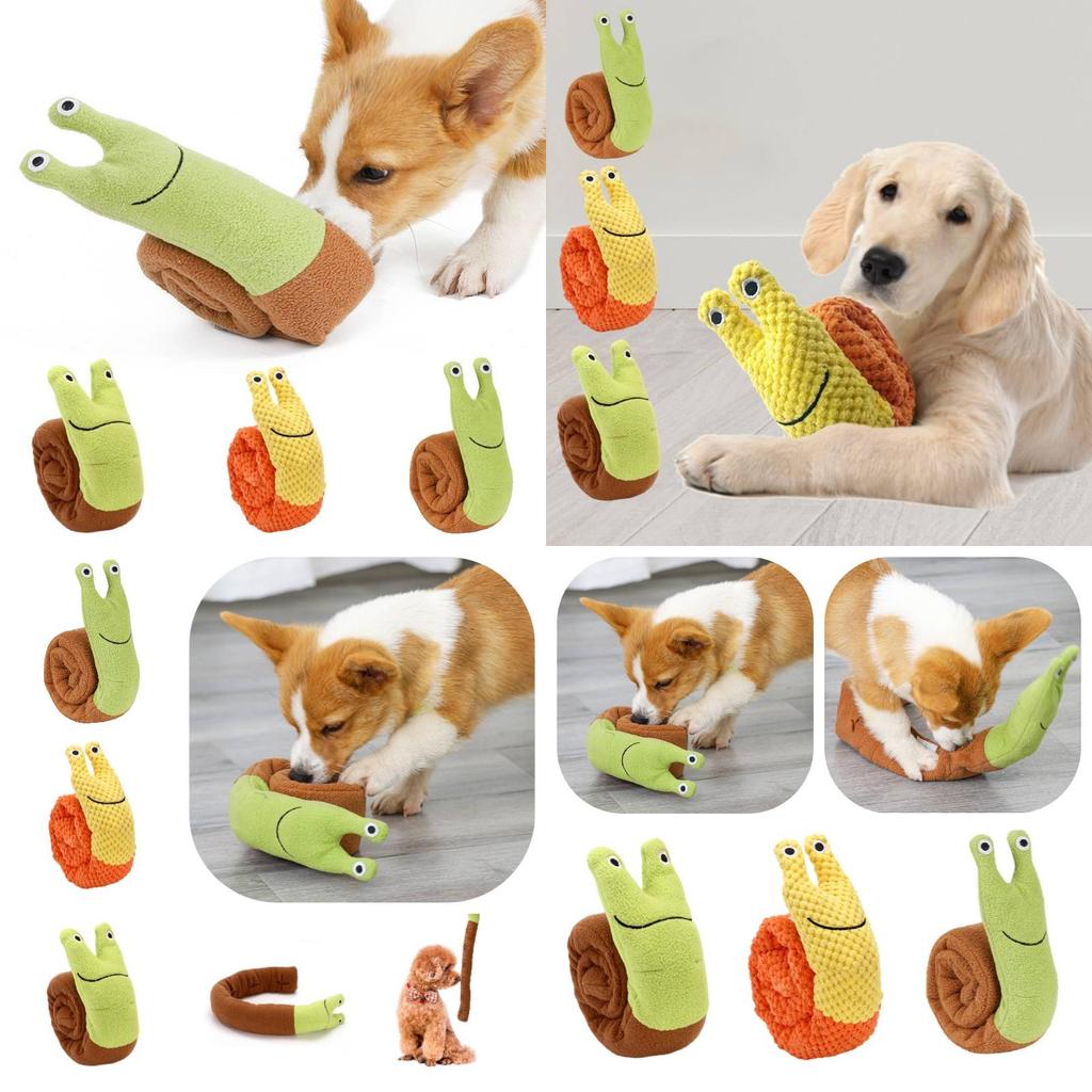 Interactive Dog Sniffing Toy For Boredom Relief Plush Snail Toy With Sound Durable And Teeth Grinding Pet Training Tool