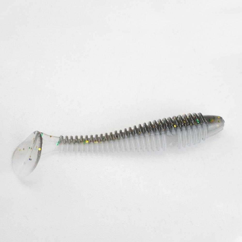 20PCS Soft Micro Soft Fishing Lures T-tail Design Worm Shape T-tail Worm Lure 5.5cm Fishing Tackle Bass Fishing