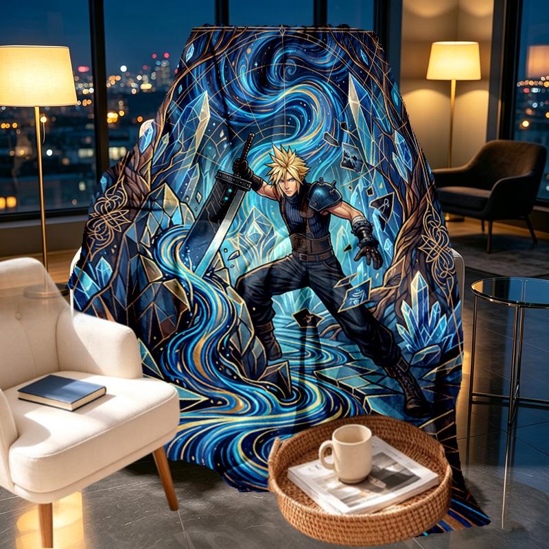 Final Fantasy Print Blanket - Soft & Comfortable, for Bedroom, Travel, Sofa, Home Decoration - Birthday Christmas Gift for Friend