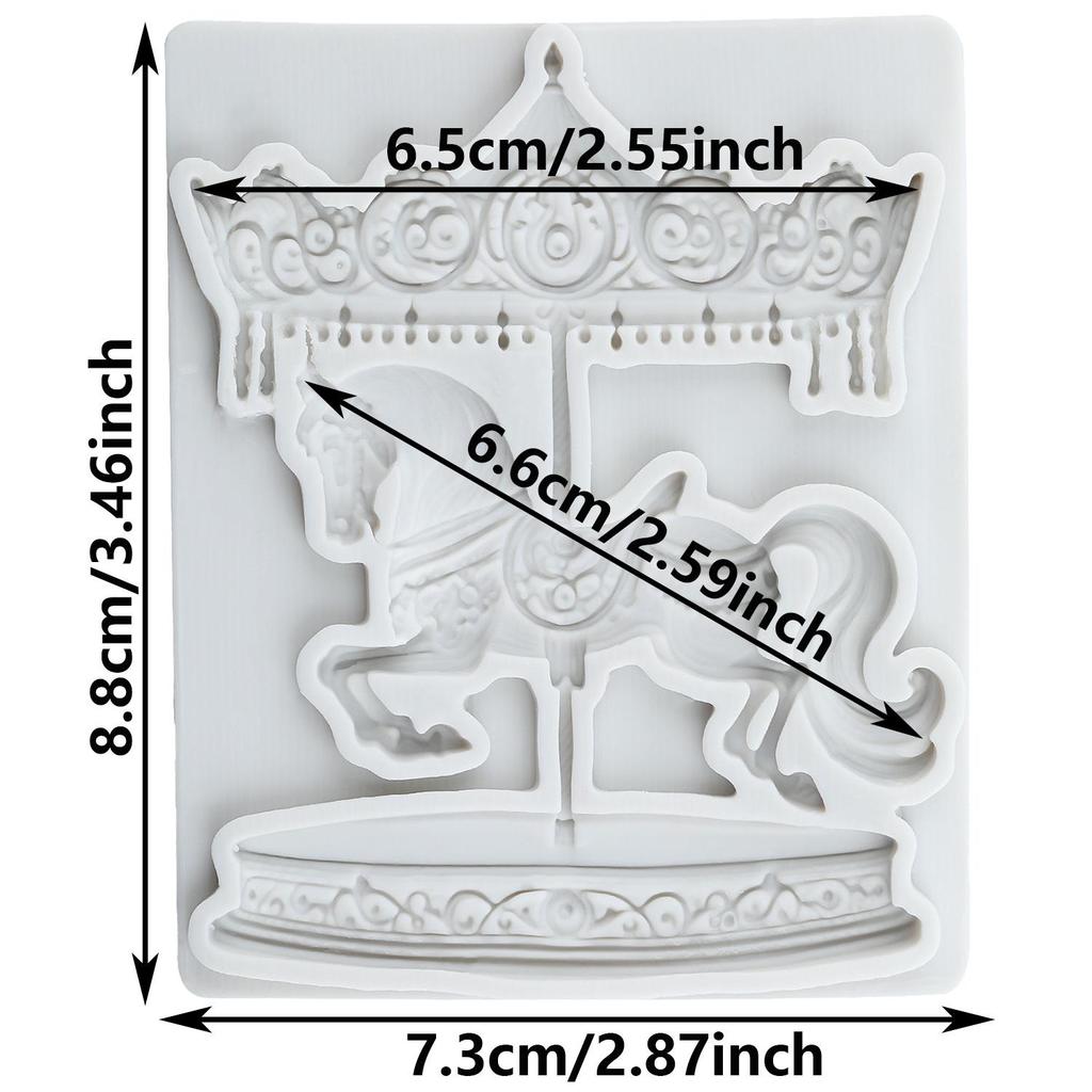 Silikonová forma na kolotoč Merry-Go-Round Formičky na fondán Nástroje na zdobení dortů Téma dortu Dezert Zdobená forma na čokoládu Cukroví