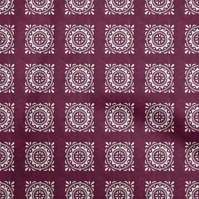 Cotton Flex Dark Magenta Fabric Block Dress Material Fabric Print Fabric By The Yard 40 Inch