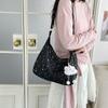 Korean niche star printed shoulder bag Korean largecapacity messenger bag casual pleated commuter fresh tote bag