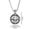 Vintage Stainless Steel Compass Pendant Unisex Fashion Necklace Charm