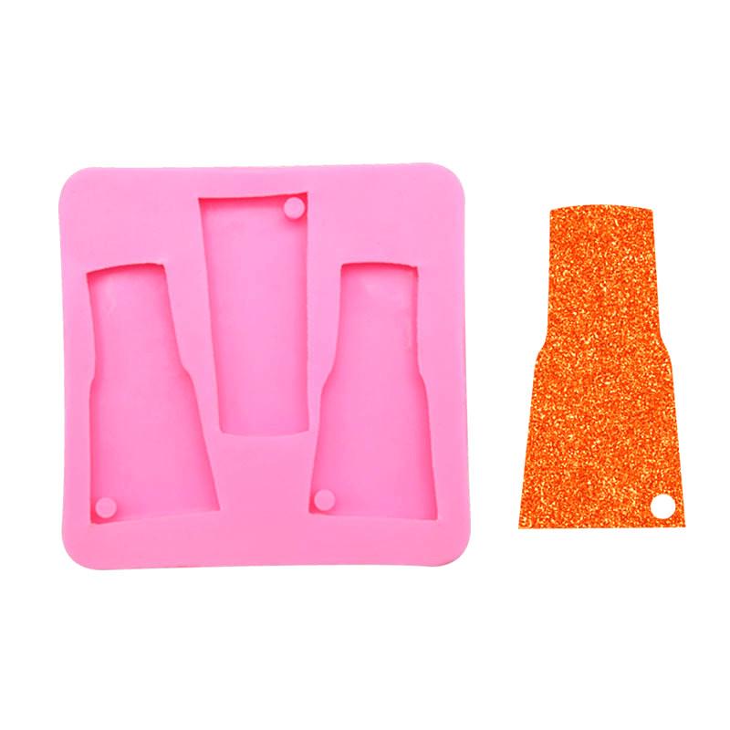 1pcs Bottle Keychain Shapes Silicone Molds Silicone Tumbler Mold Keychains Mould For Key Chain Pendant Clay Diy Resin Mold 1PCS