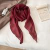 Korean Style Brown Polka Dot Silk Scarf - Versatile Women's Lightweight Spring/Summer Accessory 