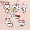 Turbo Granny Cat Spying Hair Dryer Enamel Pins Cartoon Anime Characters Cat Middle Finger Brooches Lapel Badge Jewelry Gifts