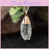 Natural Crystal Pendant With Polished Purple Quartz For Diy Jewelry Making