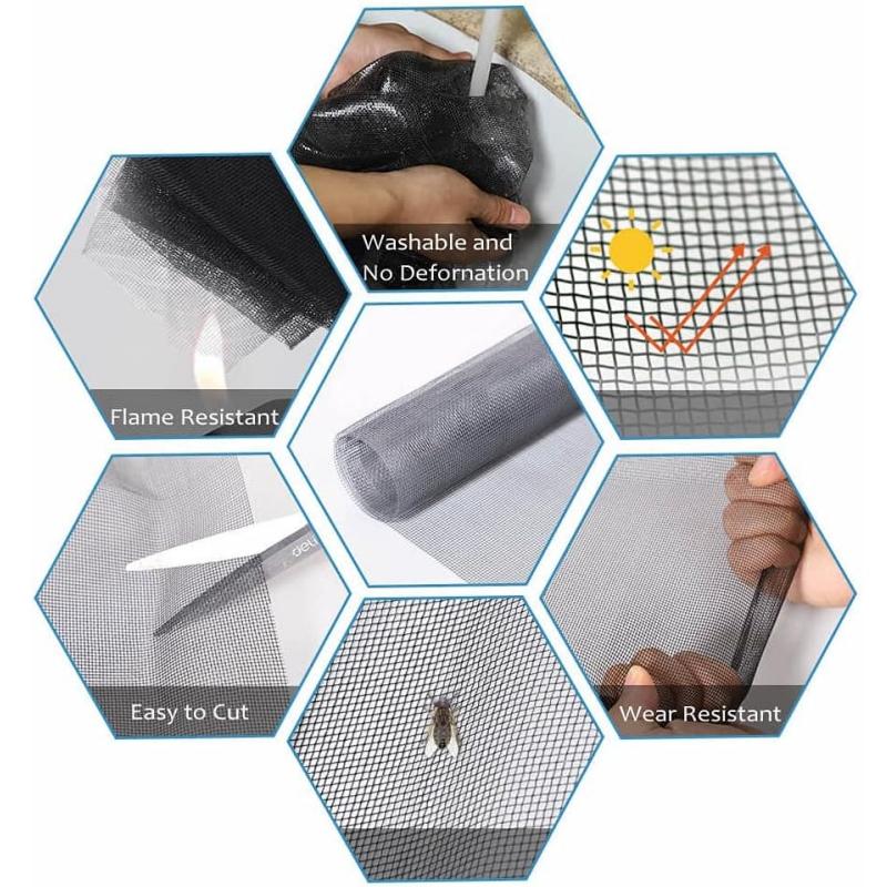 Window Screen Repair Tape Strong Adhesive Mesh Tape Instant Fix For Holes Tears Counter-Insect Mosquito Net Repair For Windows Door
