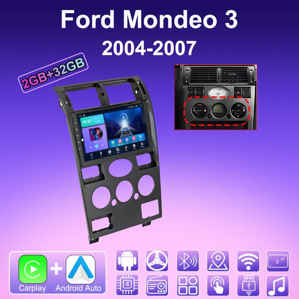 

2 DIN Android Carplay автомобильное радио для Ford Mondeo 3 2004-2007 мультимедийный проигрыватель головное устройство стерео GPS навигация BT WIFI 2+32 ГБ 2+32GB,B