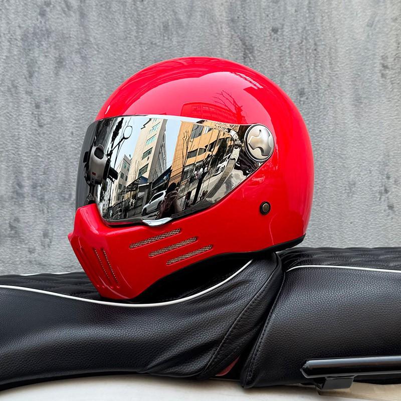 DOT ECE Certified Full Face Motorcycle Helmet Men Women Cruiser Bike ABS Shell With Bluetooth Slot Dual Lens