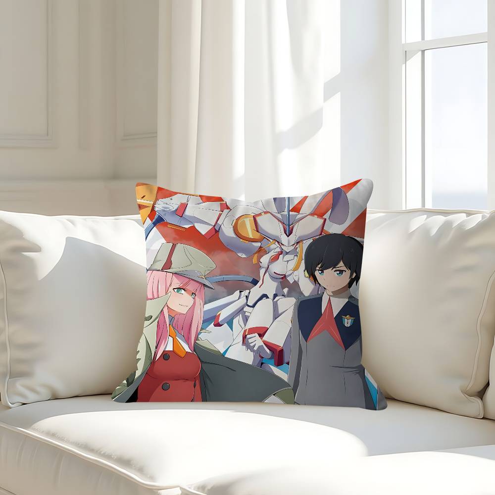 D-DARLING In The F-FRANXX Pillow Case Removable Washable Cushion Cover – All-Season Soft Linen