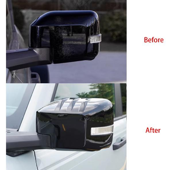 Car Side Review Mirror Guard Cover Caps Trims for Ford Bronco 2021 2022 2023 2024 Auto Exterior Decoration Accessories (Mirror With Light Model Only)