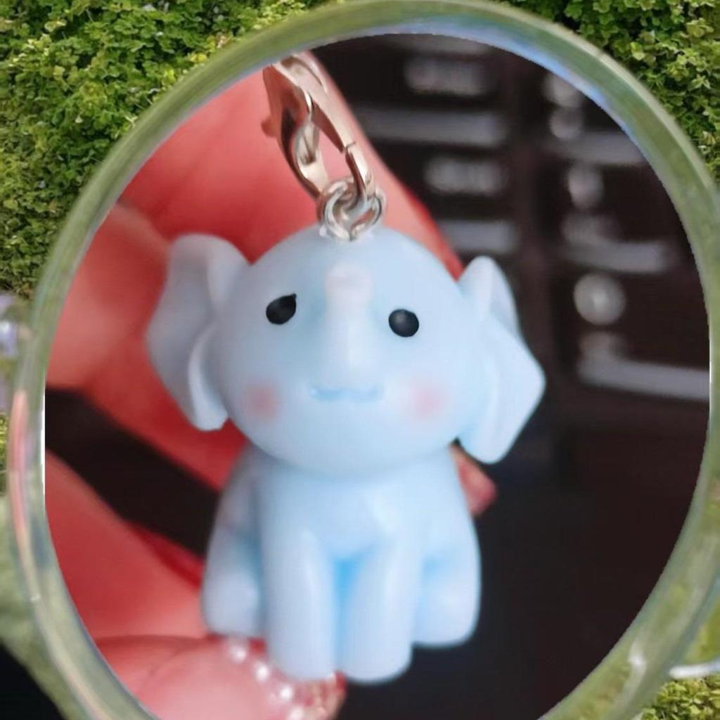 Adorable Blue Elephant Resin Ornament for Creative Desk or Miniature Scenery