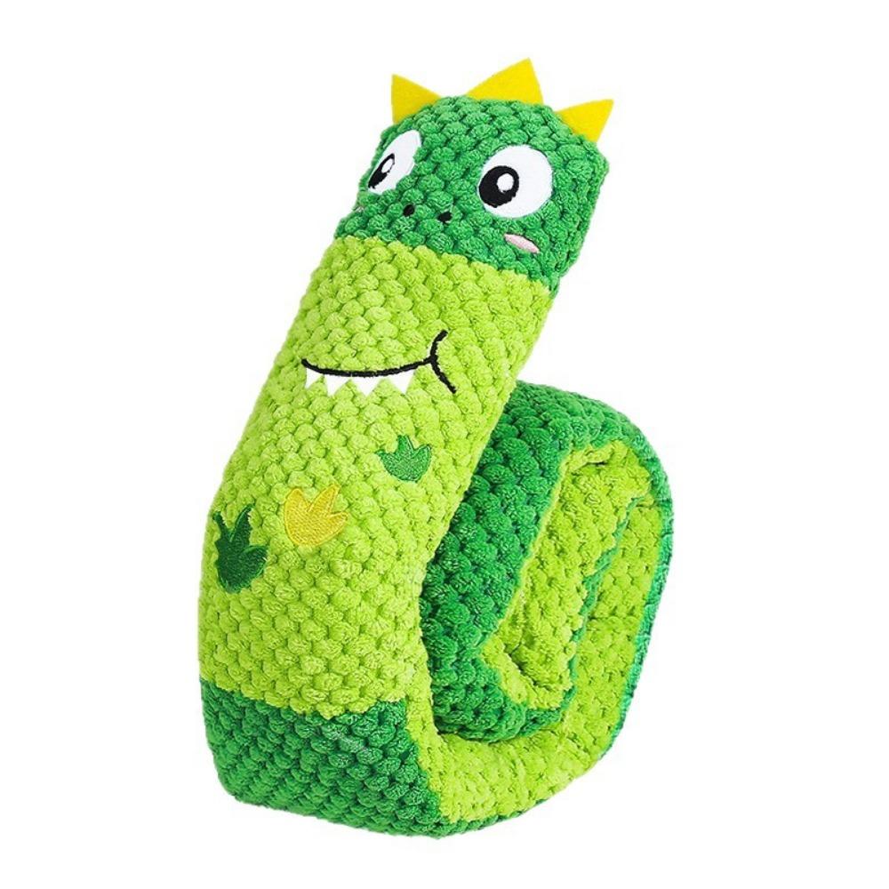 Interactive Dinosaur Dog Bite Resistant Teeth Grinding Squeaky Sniffing Foldable Sound Making Dog Chew Sniffing Activity