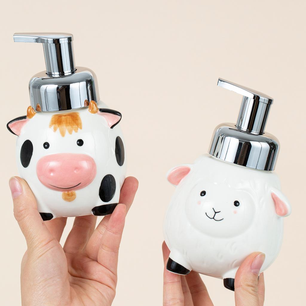 Soap Dispenser Cute Hand-painted Ceramic Hand Soap Dispensing Bottle, Cartoon Animal Lotion Bottle, for Guesthouses and Hotels