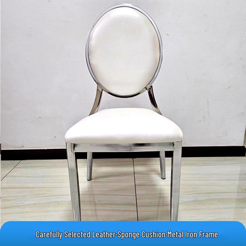 Wudu Gold Light Luxury Dining Set: Creative Iron Chairs with Soft Backrest for Weddings, Hotels, Banquets, and Living Rooms.