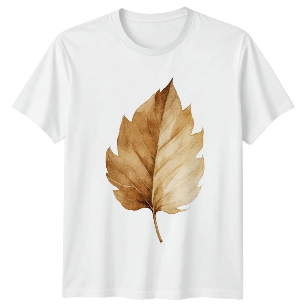 Watercolor Botanical Dried Autumn Leaf TShirt Fall Foliage Nature S