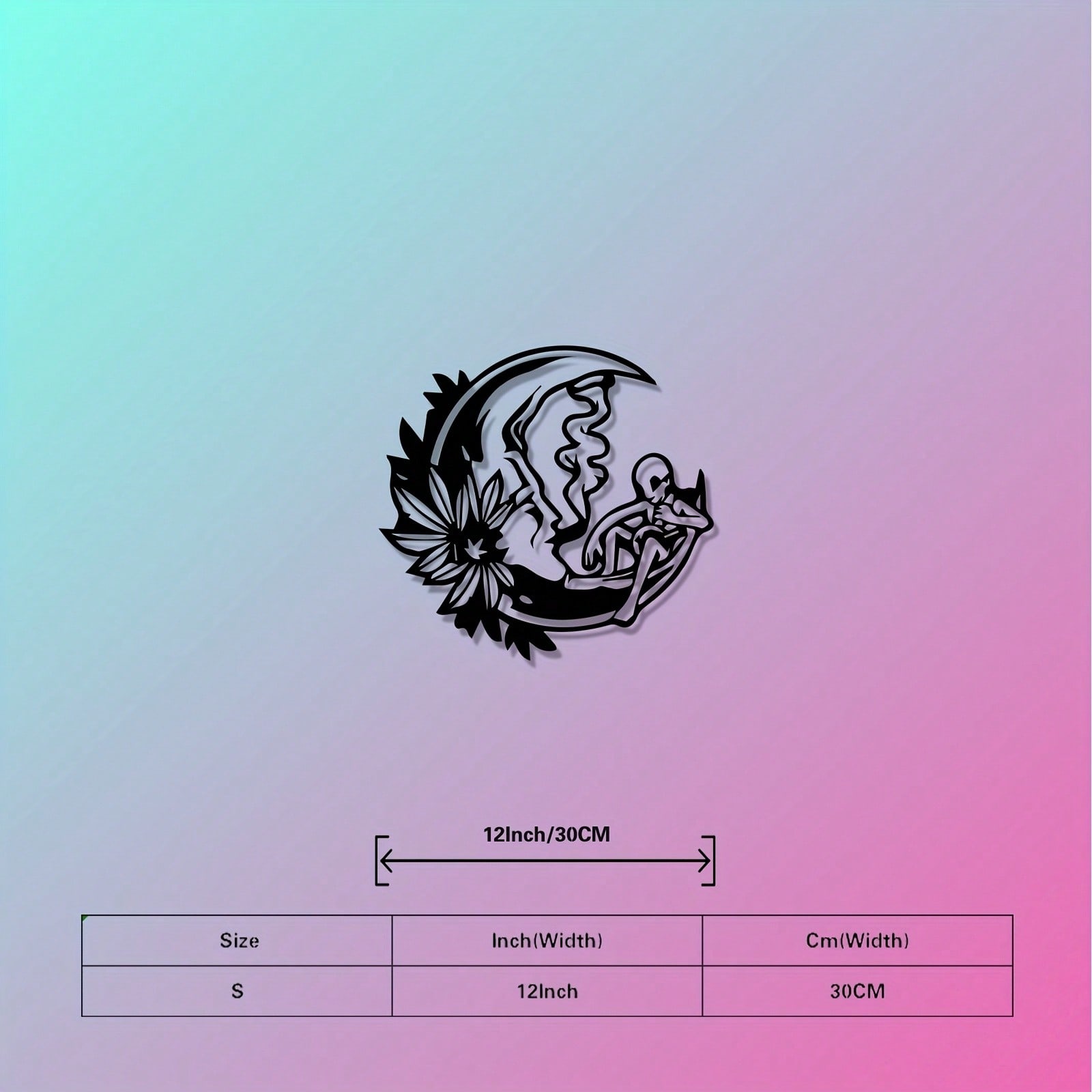 Lunar Alien Metal Wall Art Sculpture Unique Sci Fi Gift for Home Decor 28x30